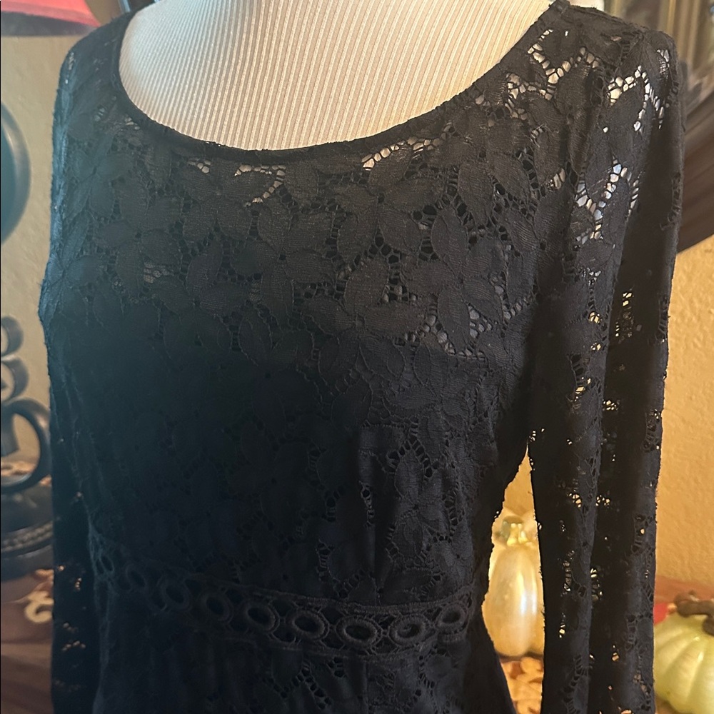 Laundry by Shelli Segal Black Lace Dress